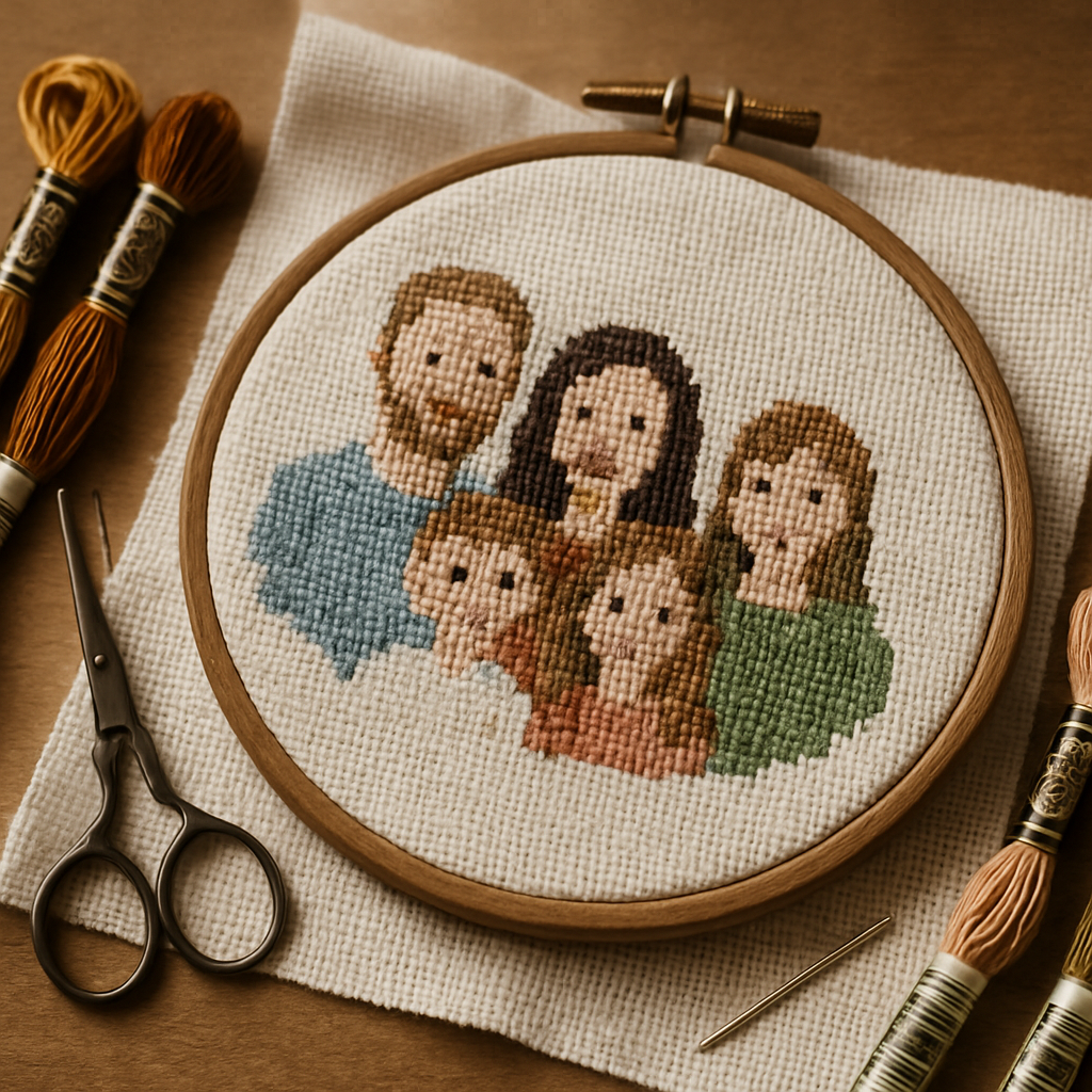 Cross-Stitch Family Portrait Pattern Guide