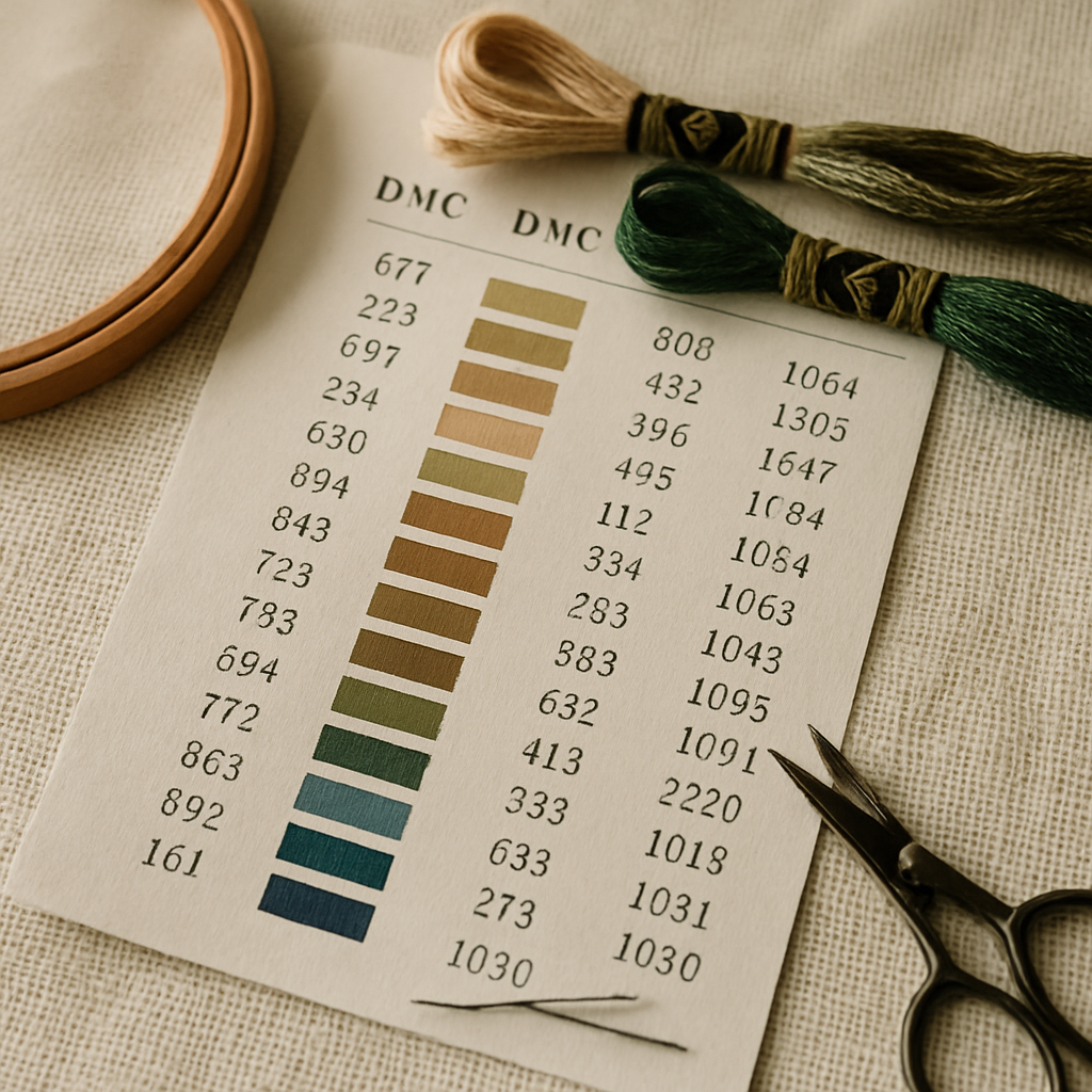 The DMC to Anchor conversion chart