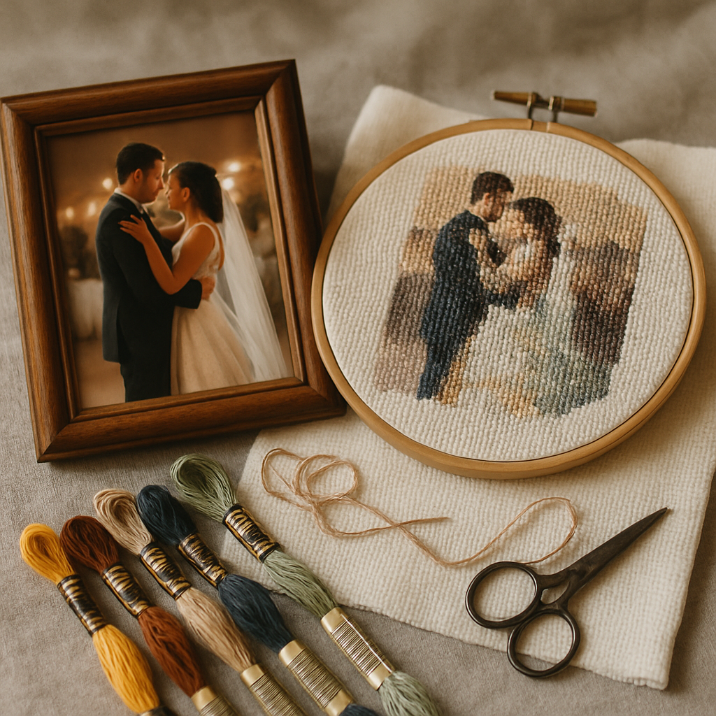 How to Make a Cross-Stitch Pattern from a Wedding Photo (Step by Step)