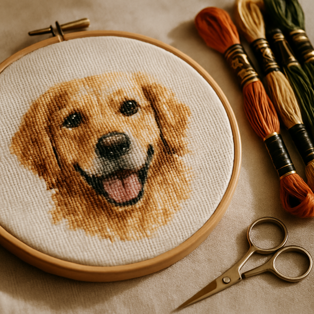 Why cross stitch is a fitting way to remember a pet