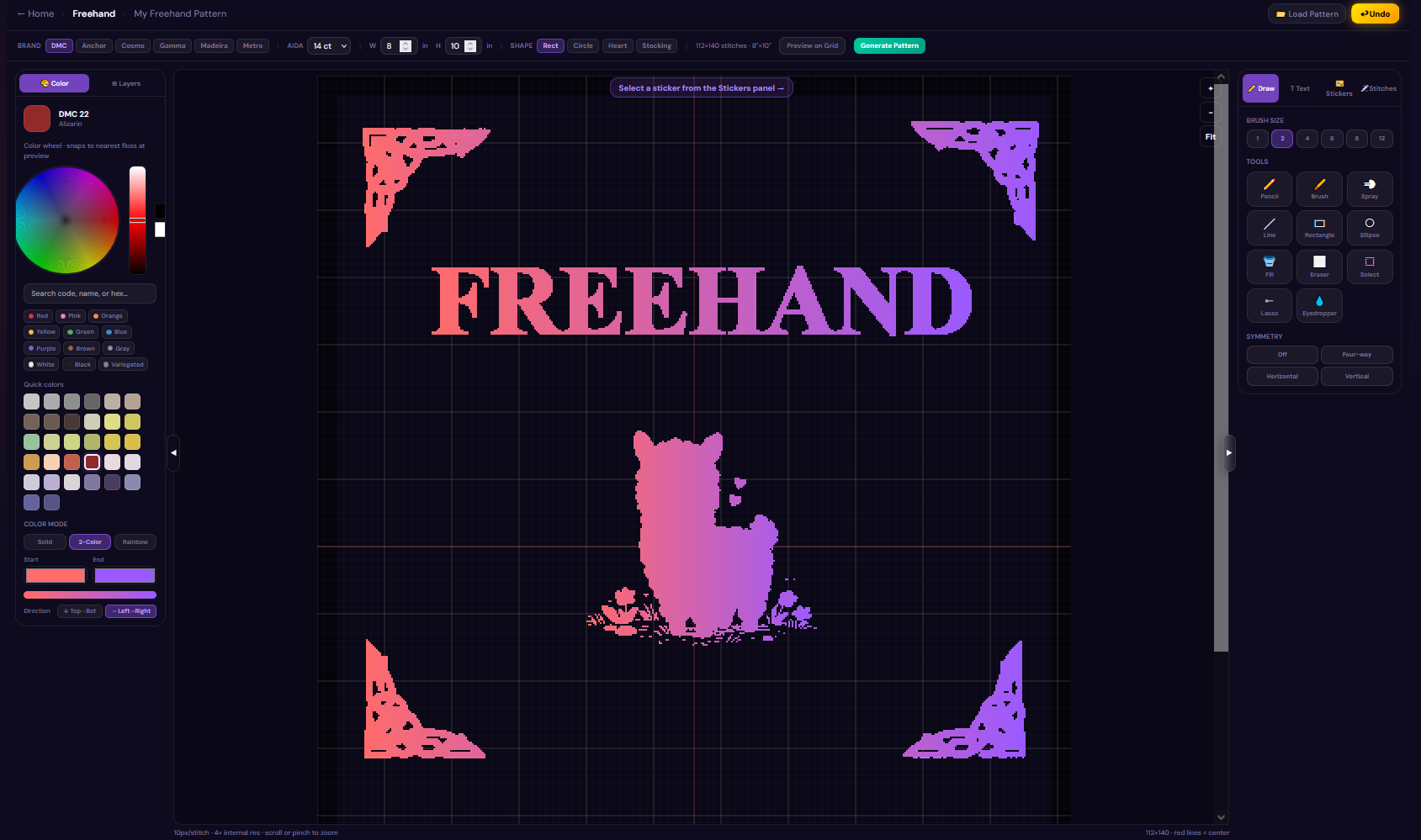 StitchThis freehand cross-stitch chart editor